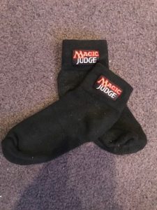 Magic Judge branded socks.