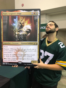 Dalton with a giant card