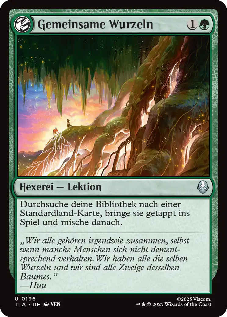 Der Anekdotentext von Gemeinsame Wurzeln enthält den Satzteil "Wir haben alle die selben Wurzeln".