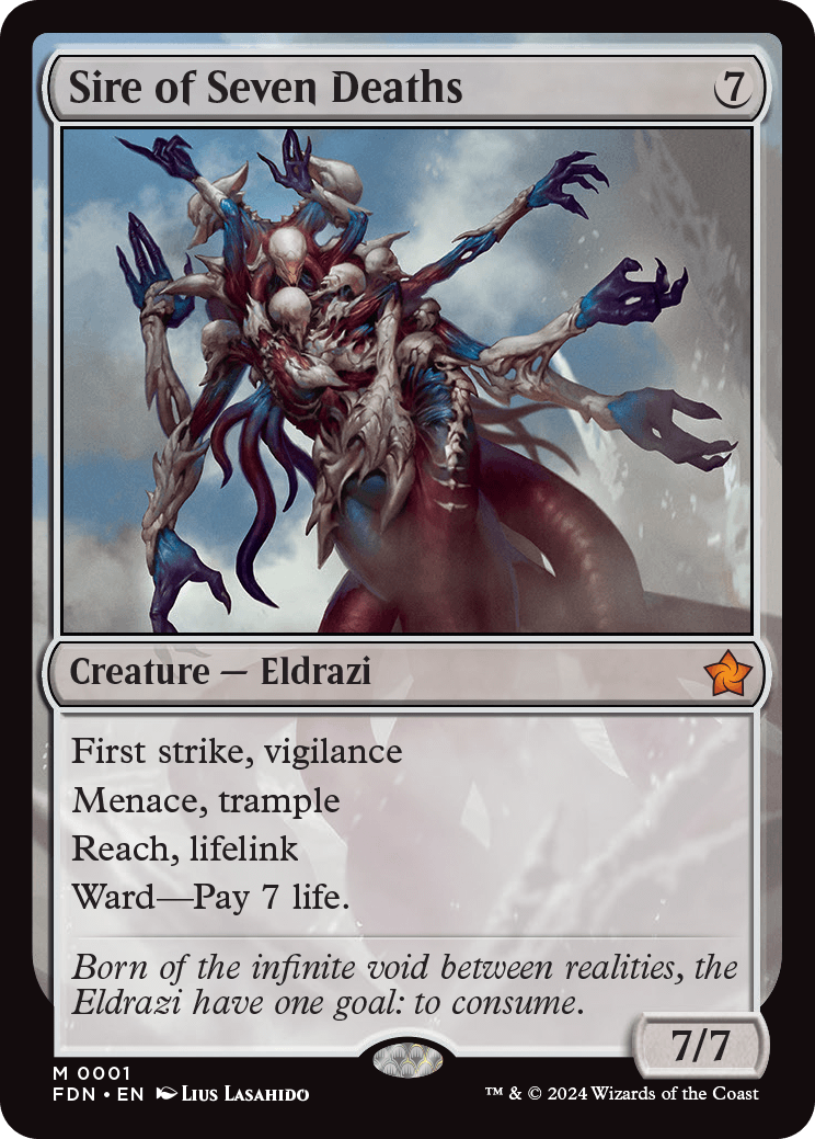 Magic the Gathering card: Sire of Seven Deaths.