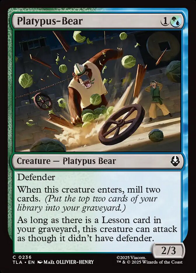 Magic the Gathering card: Platypus-Bear.