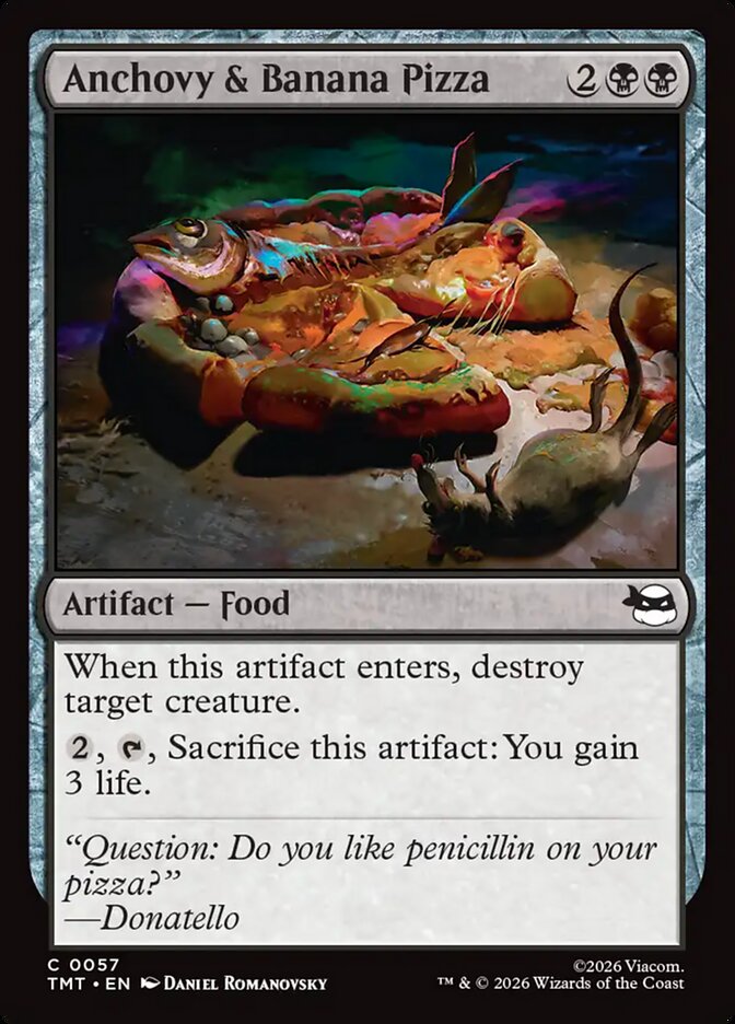 Magic the Gathering card: Anchovy & Banana Pizza